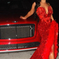 Glamorous Strapless Sweetheart Neckline Mermaid Evening Dress with Feather Trim DS4513