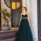 Emerald Corset Tulle Prom Gown Evening Wedding Dress Cocktail Sweetheart Neckline Beaded Lace Bridal,DS4532