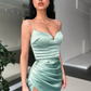 SEXY SKY BLUE SPAGHETTI-STRAPS MERMAID PROM DRESS WITH SLIT PARTY GOWNS,DS3525