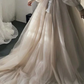 Tulle Boho Wedding Dresses Removable Sleeves, Sweeheart Prom Dress,DS4631