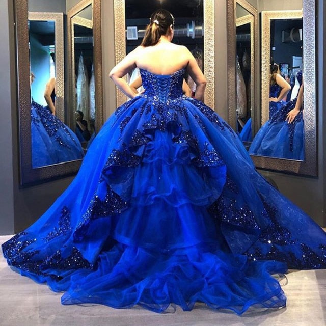 SPARKLY QUINCEANERA DRESS WITH DETACHABLE SLEEVES,DS4459