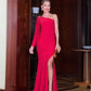 Formal Mermaid Dresses Evening Side Split Sexy Prom Gowns Modern One Shoulder Long Sleeve Celebrity Party Bride Vestidos,LW016