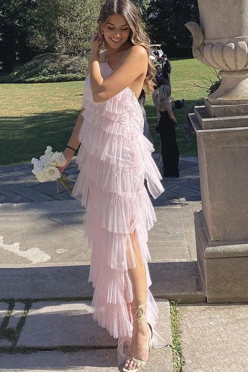 Charming Halter Layered Tulle Prom Dresses, Summer Long Bridesmaid Dre DSProm Charming Halter Layered Tulle Prom Dresses, Summer Long Bridesmaid Dre DSProm