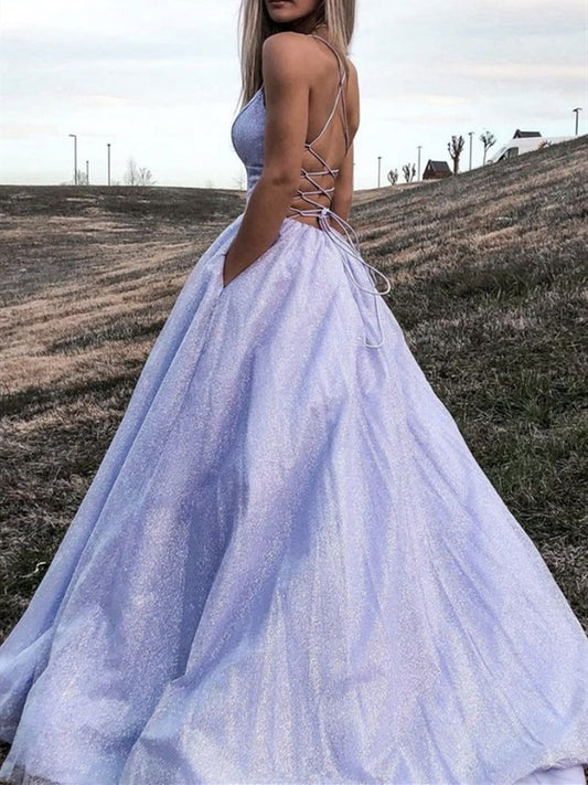 V Neck Backless Purple Long Prom Dresses, Open Back Purple Long Formal Evening Dresses,DS4553