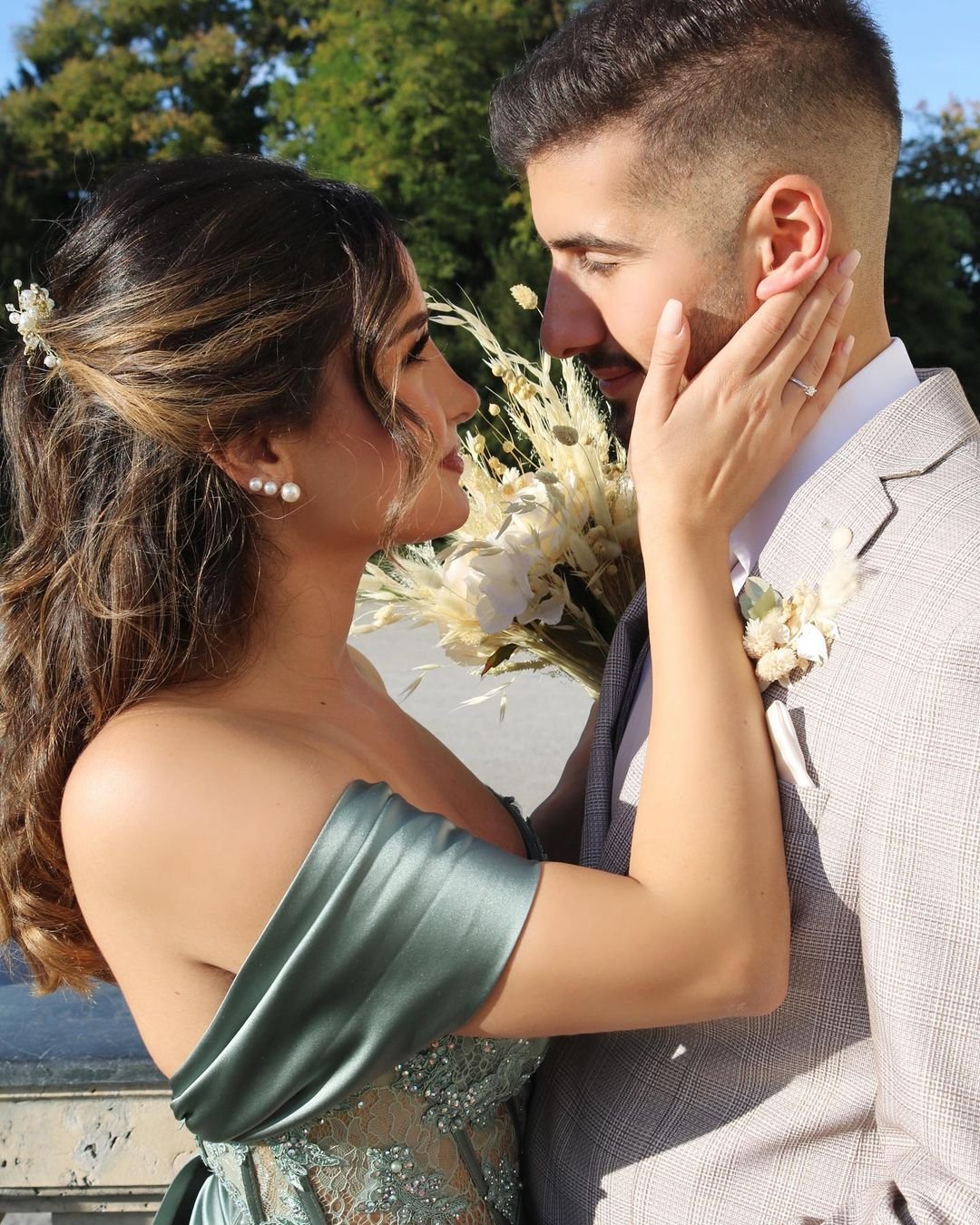 Stunning Off-the-Shoulder Silver Grey Prom Dress Split Long With Appliques,DS3236