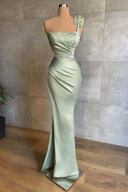 Elegant Mint Long Simple Mermaid Prom Dresses,F04822