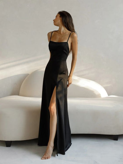 Open-back maxi dress，DS3996