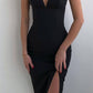 Spaghetti Straps Black /Royal Blue /Pink /White/ Red Simple Prom Dress With Split,DS4072