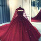 Tulle Ball Gown Wedding Dress With Cape Prom Dresses, Evening Dresses ,DS4617