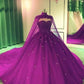 Tulle Ball Gown Wedding Dress With Cape Prom Dresses, Evening Dresses ,DS4617