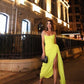 Long Chiffon Yellow Prom Dresses with Irregular Skirt,DS4164