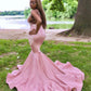 Glamorous Spaghetti Straps Lace Appliques Sleeveless Sexy Mermaid Lace Prom Dresses,DS4524