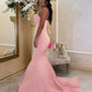Stunning Strapless Pink Mermaid Prom Dress Sweetheart Evening Party Dress,DS3726