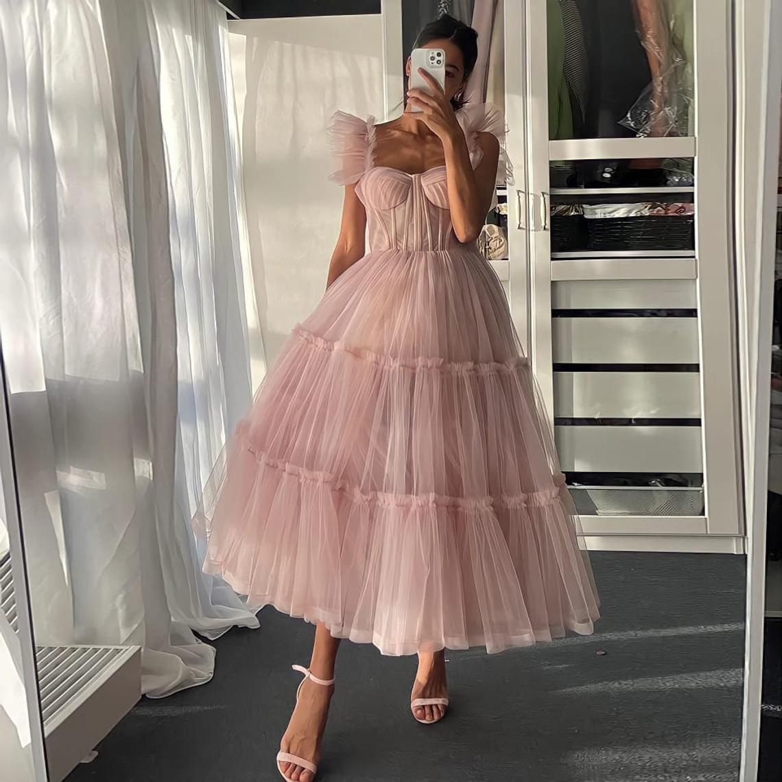 pink short dress,DS4332