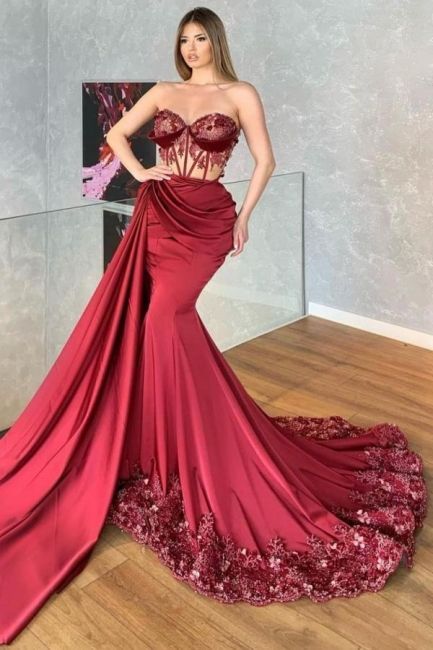 Prom dresses long red | Evening dresses with lace cheap,DS5119