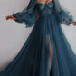 Long Sleeve Tulle Prom Dress Evening Dress,DS4775