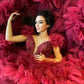 A-Linie rotes Brautkleid | Günstige Brautkleider bestellen, DS4610