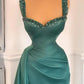 Stunning Straps Beadings Long Prom Dress Sleeveless With Slit,DS3240