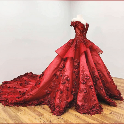Ball Gown Off The Shoulder V-neck Sweet 16 Dresses Princess Ball Gowns,DS4259