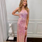 Sexy Pink Sequined Long Party Dress,DS3134