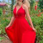 A-Line V-Neck Long Prom Dress Formal Evening Dresses,DS4142