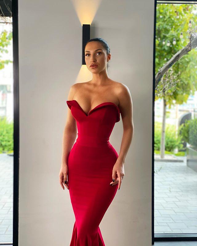 Sweetheart Long Mermaid Red Prom Dresses, Fitted Prom Dresses, New Arrival Prom Dresses,DS2651