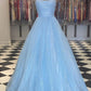 Spaghetti Straps Evening Gown Prom Dresses Sparkle A-line Formal Gown,DS4257