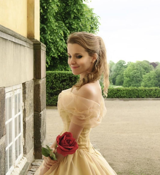 Princess Belle Gown,Beauty and the Beast Costume Ball Dress,DS4380