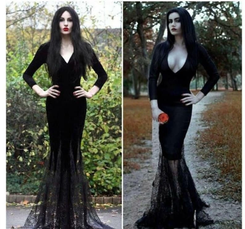 Dark academia clothing, Vampire Goth Long Dress, Halloween Witch Dress, Halloween Costume Women,DS1563