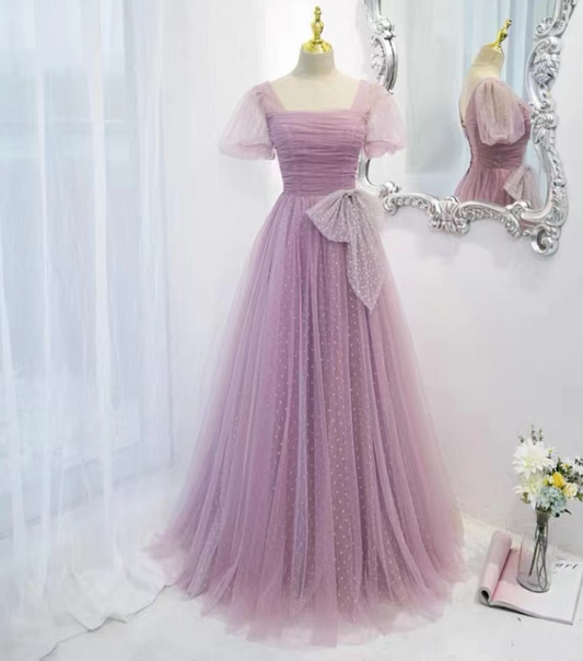 Purple evening dress, temperamental lady dress, dream fairy dress,custom made,DP24586