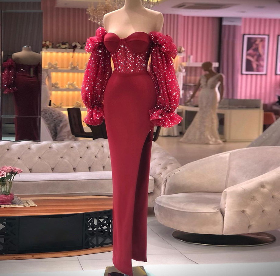 Prom Dresses 2022 Sequin Glitter Mesh Ruffles Strapless Evening Dress DSProm Prom Dresses 2022 Sequin Glitter Mesh Ruffles Strapless Evening Dress DSProm
