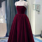 Velvet dress, red daily dress, spaghetti strap party dress,custom made,DP24579