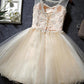 Homecoming Dresses,Cute A line lace short prom dress, homecoming dress,DP24574