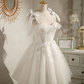 Homecoming Dresses, tulle lace short prom dress, cute homecoming dress,DP24568
